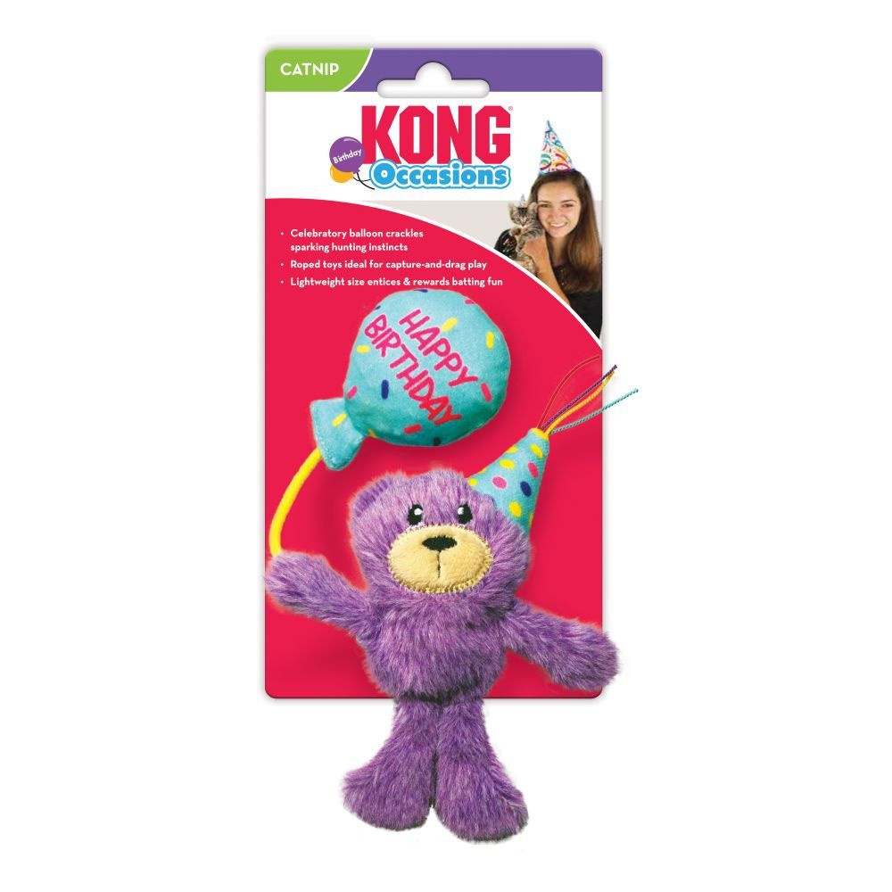 Kong Occasions Birthday Teddy Cat Toy -