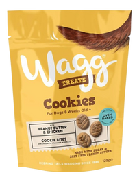Wagg Cookies Peanut Butter & Banana Cookie Bites Oven Baked Dog Treats 125g - 125g