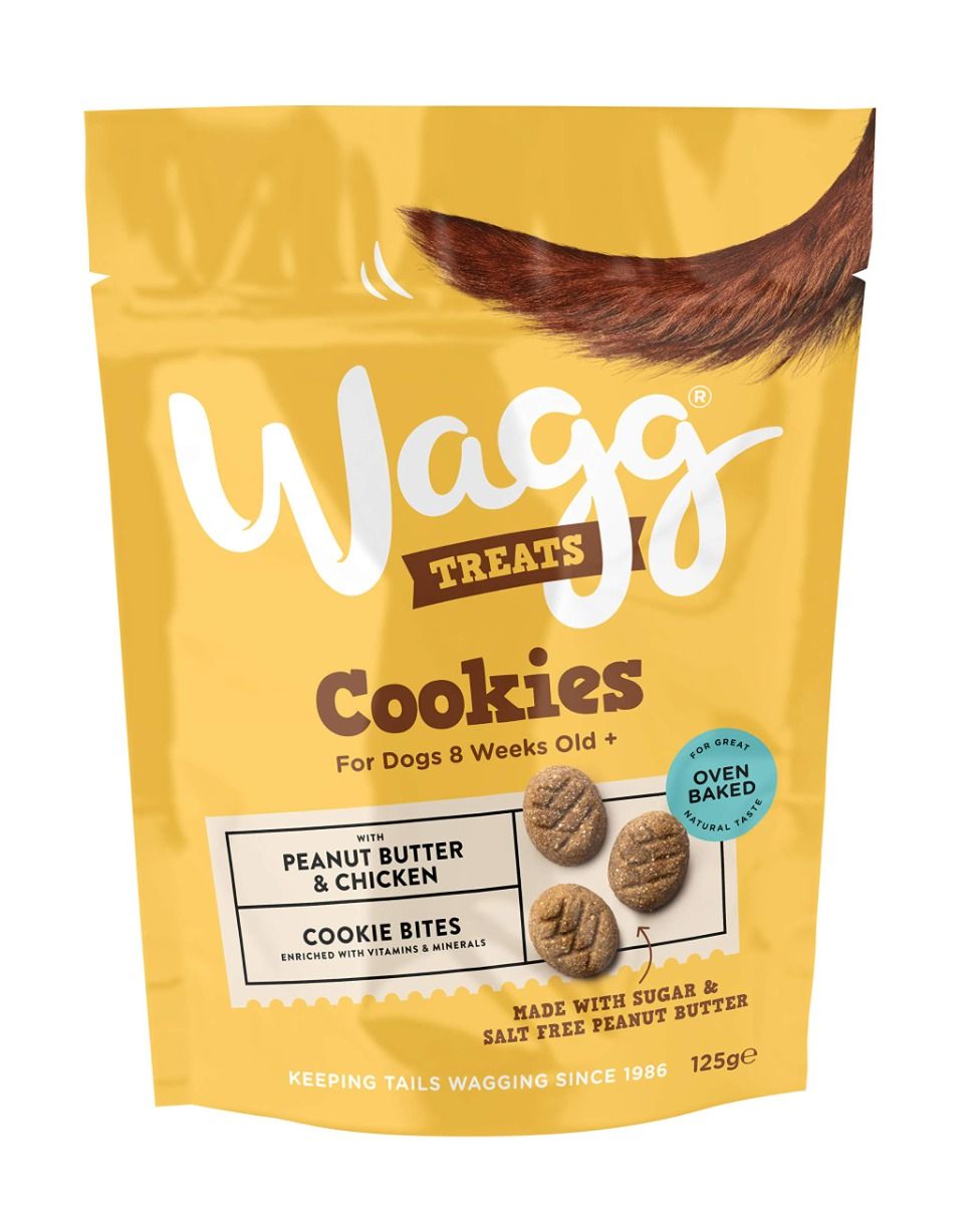Wagg Cookies Peanut Butter & Banana Cookie Bites Oven Baked Dog Treats 125g - 125g