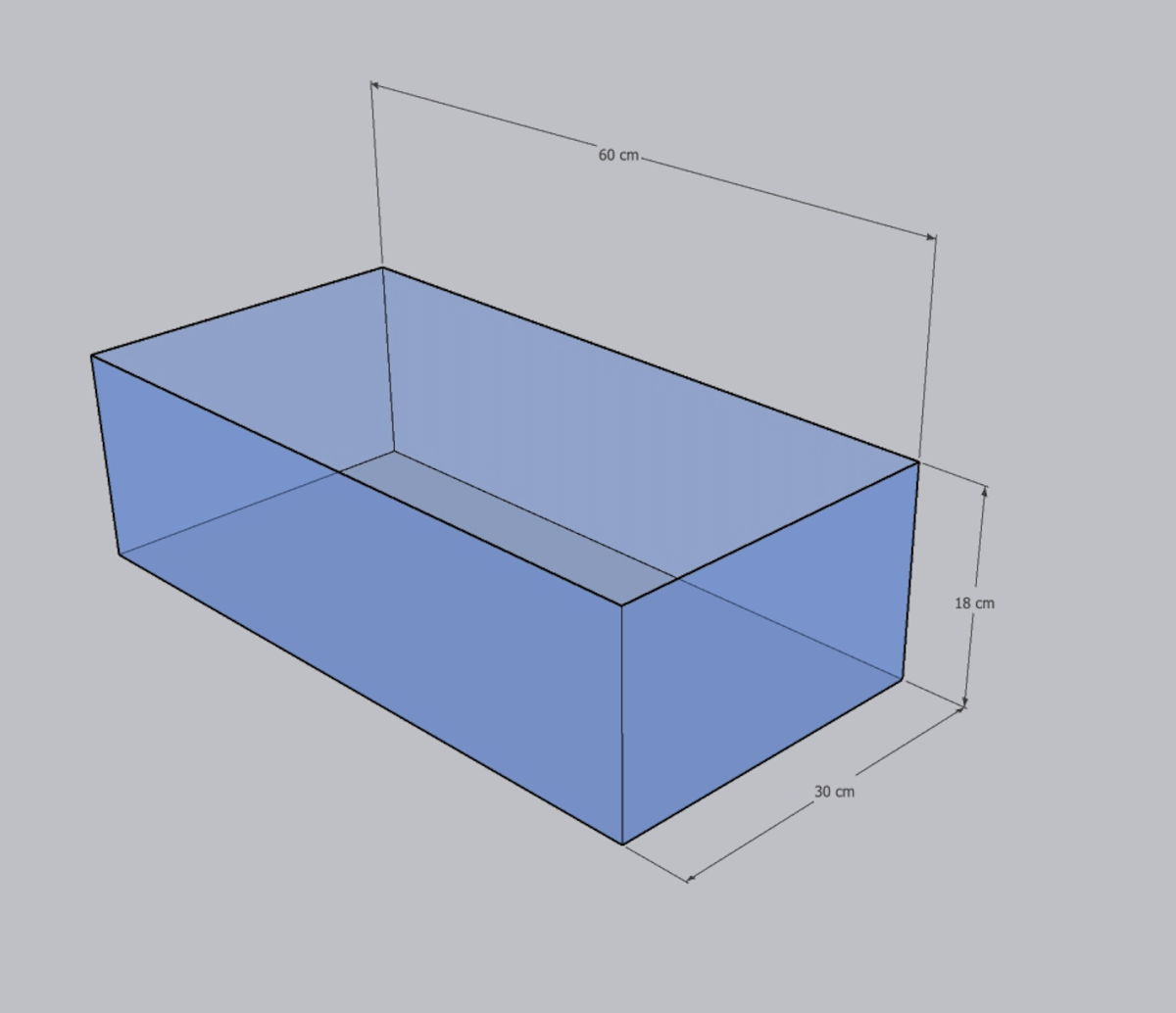 Dymax Shallow Aquarium 60CM X 30CM X 18CM (5 MM)