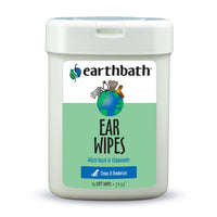 Thumbnail for earthbath® Ear Wipes with Witch Hazel for Dogs, Cats, Puppies & Kittens, 25 ct re-sealable container