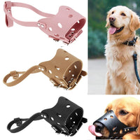 Dog Muzzle PU Leather - M - pink