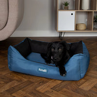 Thumbnail for Scruffs Expedition Box Dog Bed - Atlantic Blue Medium