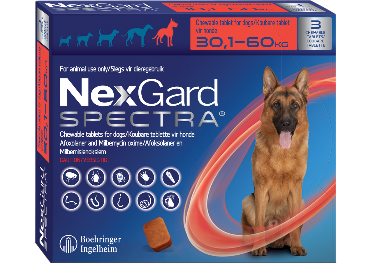 NEXGARD SPECTRA, CHEWABLE TABLETS, XL