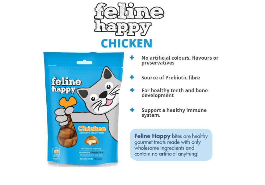 Feline Happy Chicken Crunchy & Creamy Cat Treats 60g - 60G