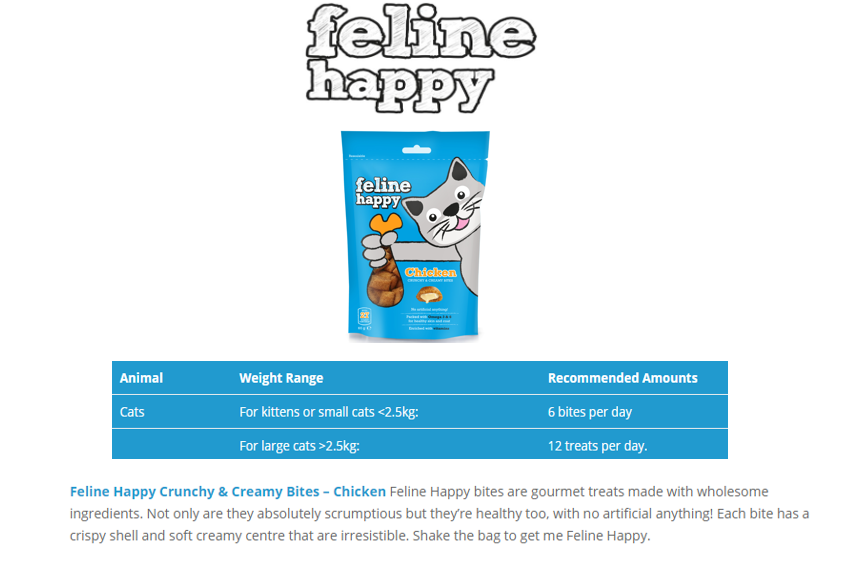 Feline Happy Chicken Crunchy & Creamy Cat Treats 60g - 60G