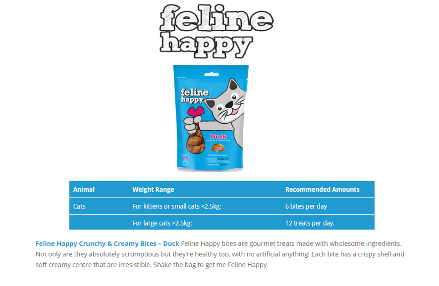 Feline Happy Duck Crunchy & Creamy Cat Treats 60g - 60G