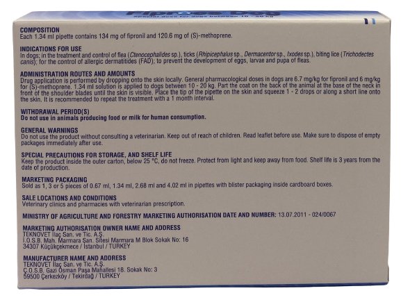 Fiproes Dog 10-20 kg Spot On Solution  for flea and tick treatment