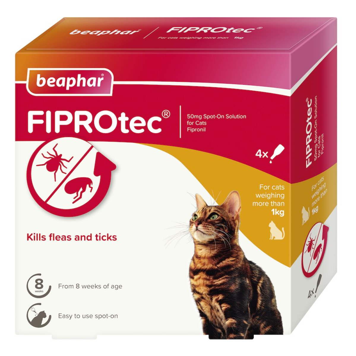 FIPROTEC FOR CAT - 4 PIPETTES 50mg
