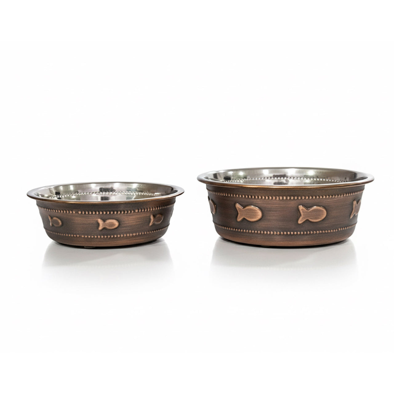 Premium Bowl Fish Embossed – Antique Copper - 470 ML