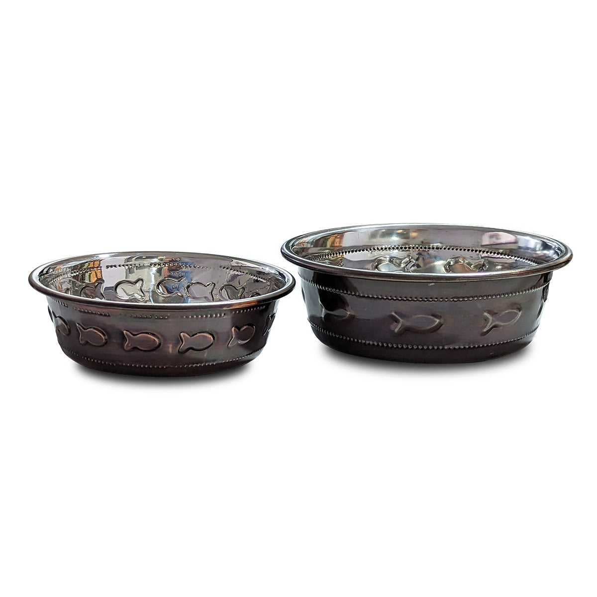 Premium Bowl Fish Embossed – Antique Copper - 530 ML