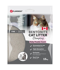 Thumbnail for Flamingo Bentonite Baby Powder Scent Clumping Cat Litter - 15KG