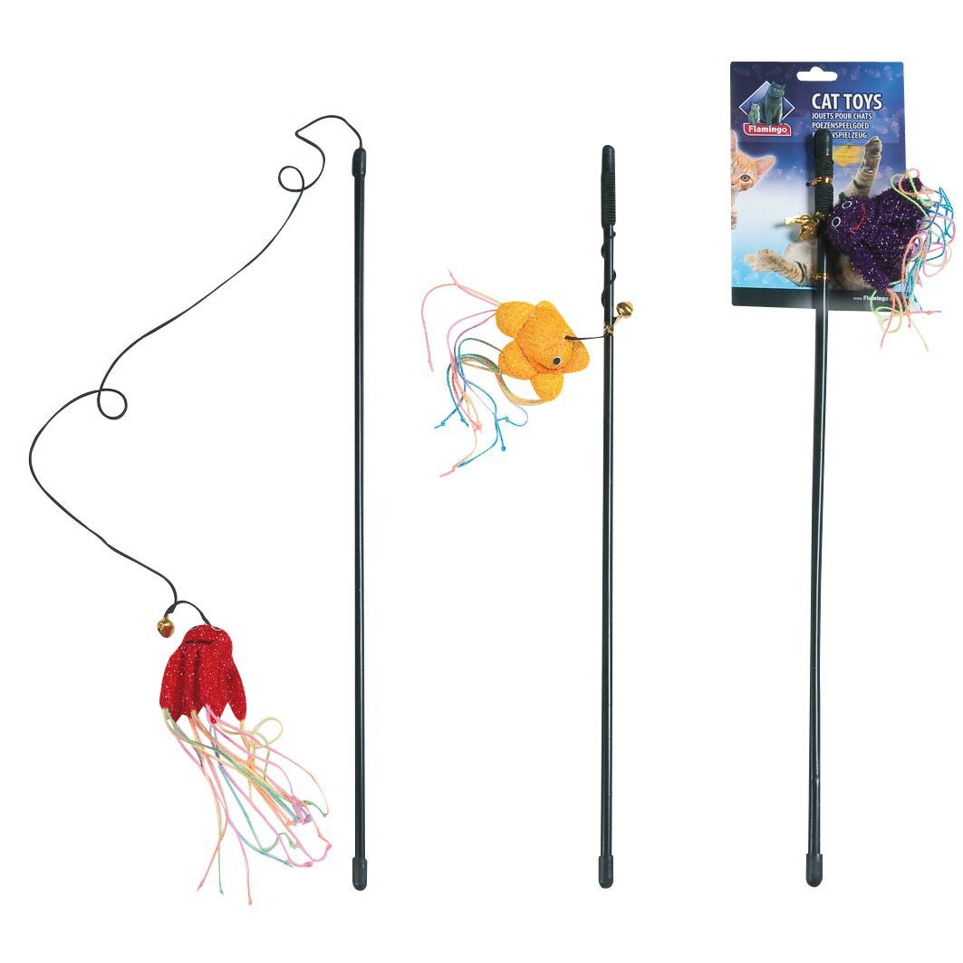 Flamingo Squid Fishing Rod Cat Toy - OS