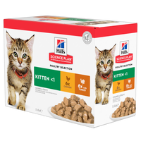 Hill’s Science Plan Kitten Wet Cat Food Multipack with Chicken, Turkey Pouches (12x85g)