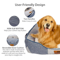 Thumbnail for GiGwi Place Removable Cushion Luxury Dog Bed - mustard