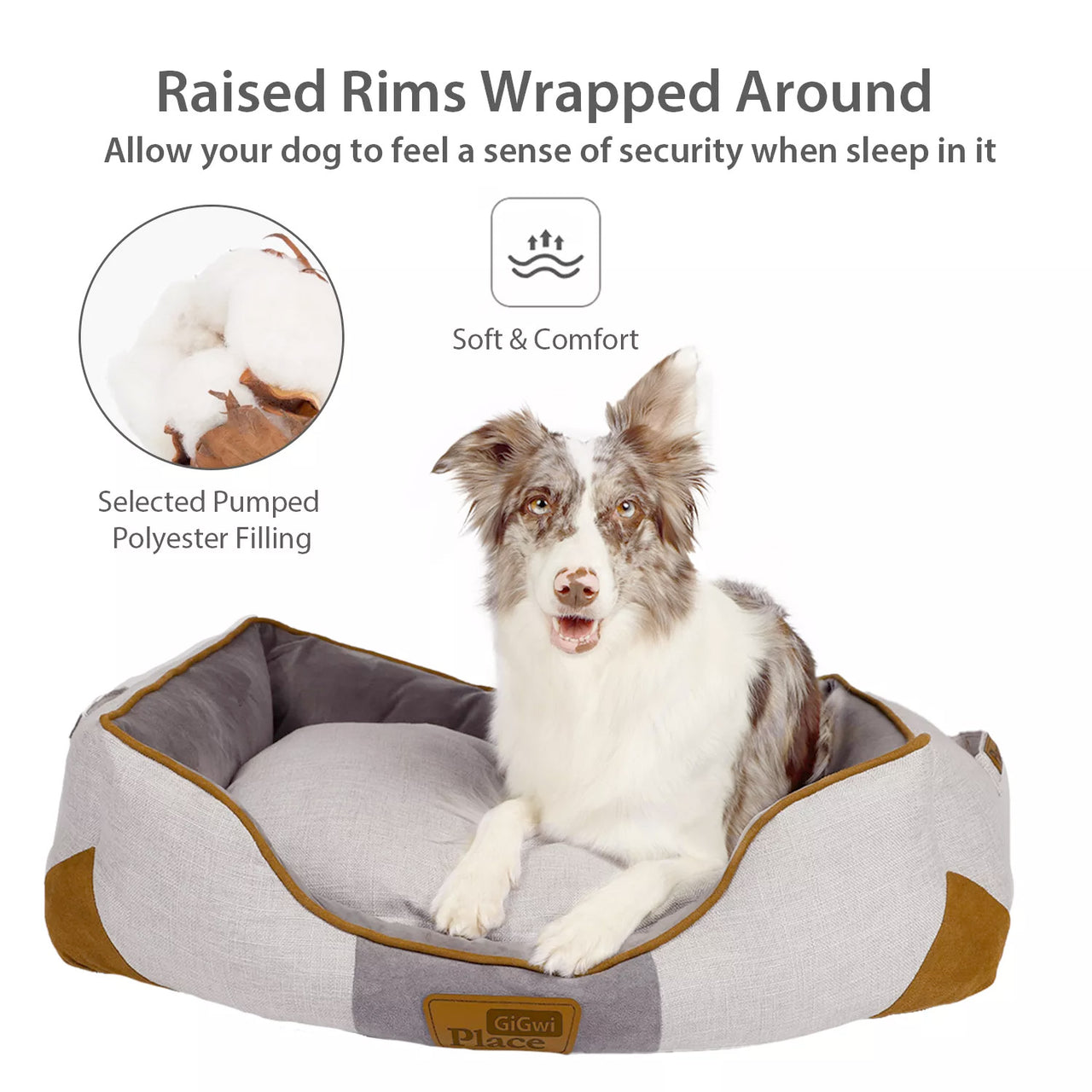 GiGwi Place Removable Cushion Luxury Dog Bed - Round - small - mustard