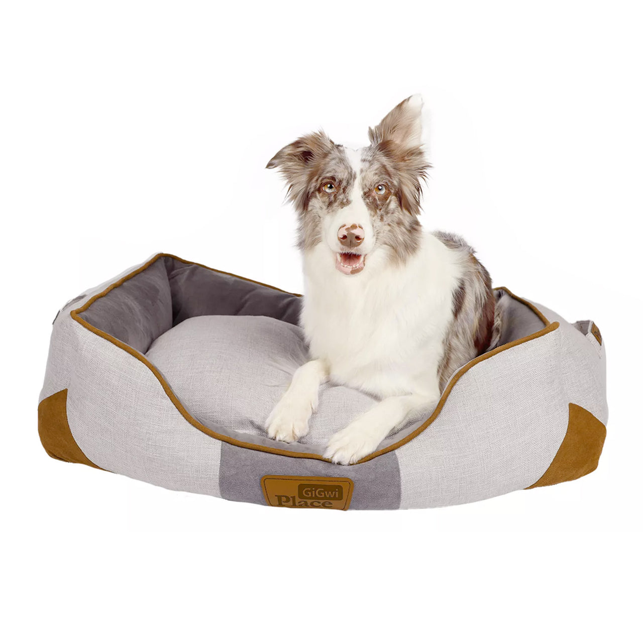 GiGwi Place Removable Cushion Luxury Dog Bed - Round - small - mustard