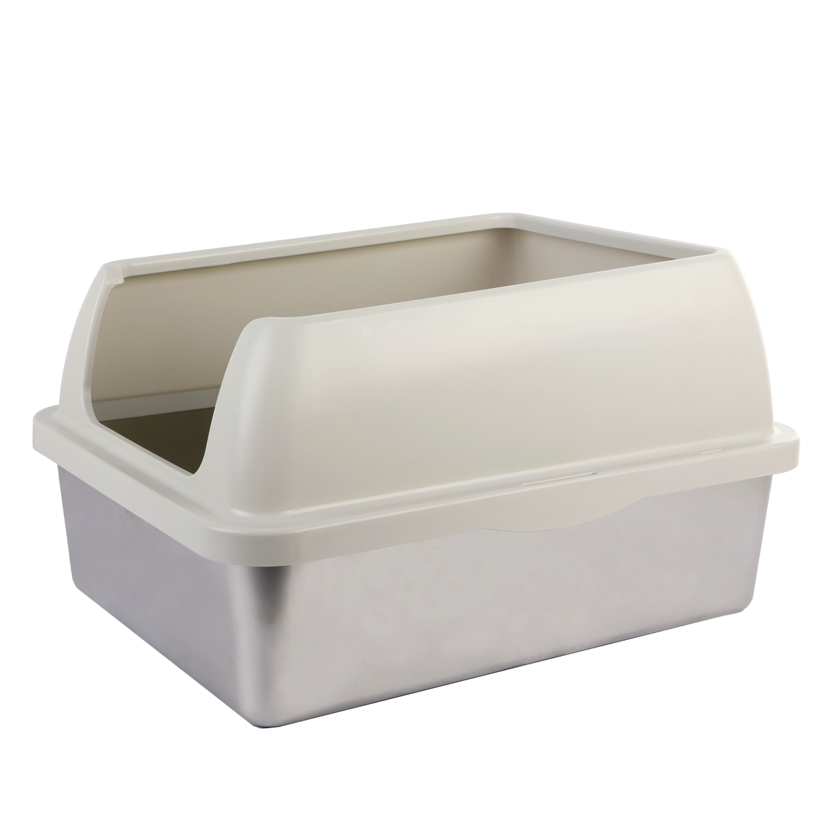 Go Fresh - Enclosed Stainless Steel Cat Litter Box Sand