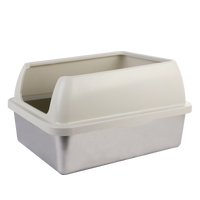 Thumbnail for Go Fresh - Enclosed Stainless Steel Cat Litter Box Sand