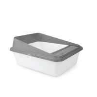 Thumbnail for Go Fresh - High Back Cat Litter Box Large - Grey