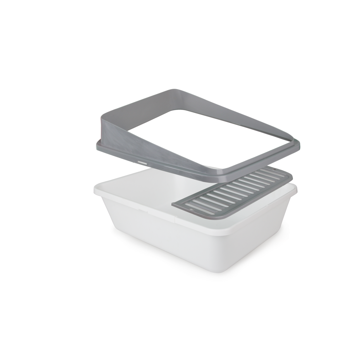 Go Fresh - High Back Cat Litter Box Large - Grey