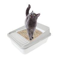 Thumbnail for Go Fresh - High Back Cat Litter Box Small - Sand