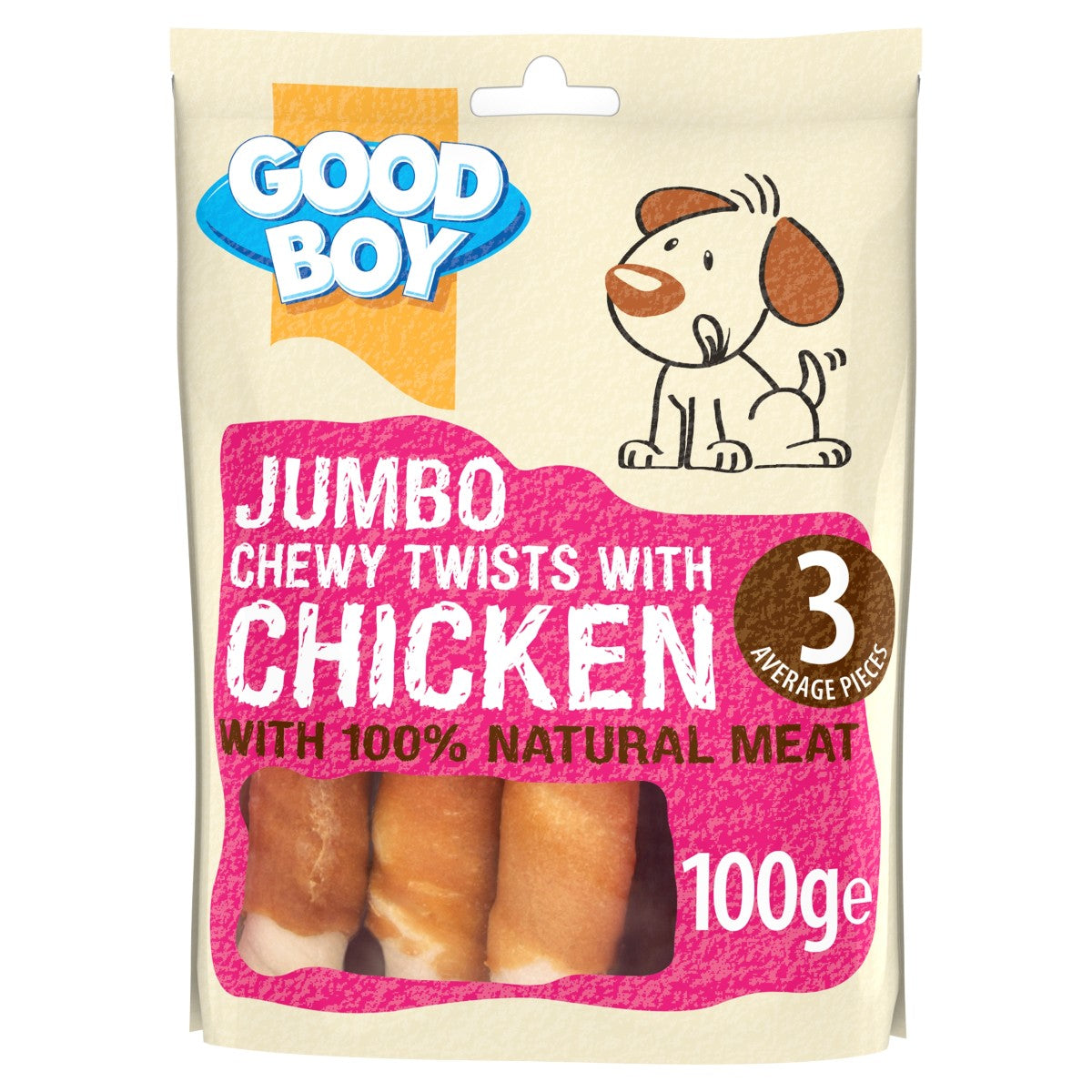 Jumbo Chicken Chewy Twists - 100g