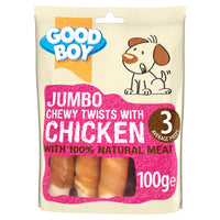 Thumbnail for Jumbo Chicken Chewy Twists - 100g