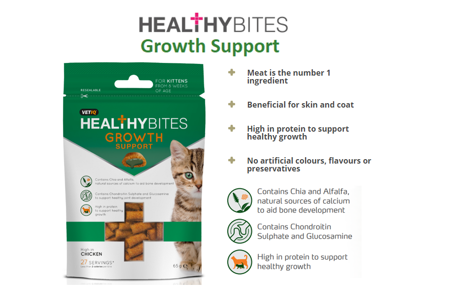 Healthy Bites Growth Support Kitten Treats 65g - 65G