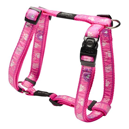 Rogz Pink Paw Dog Harness - Medium