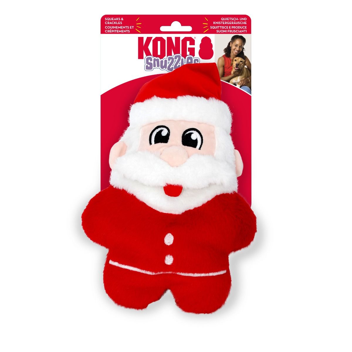 Kong Holiday Snuzzles Santa Dog Toy - Medium