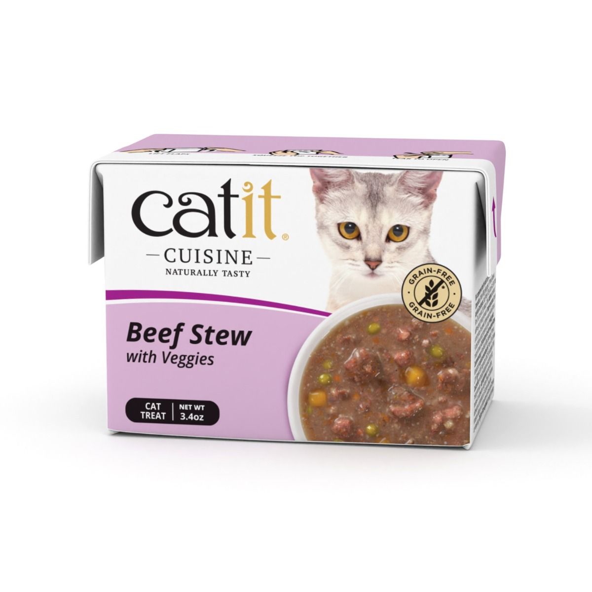 Catit Cuisine Beef Stew with Veggies Cat Treat 95g Tetrapack - 95g