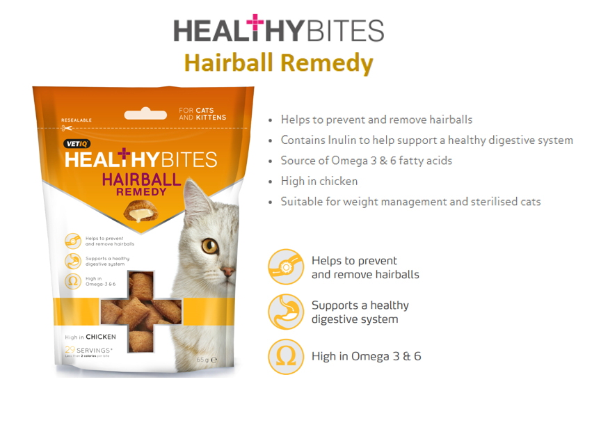 Healthy Bites Hairball Remedy Cat & Kitten Treats 65g - 65G