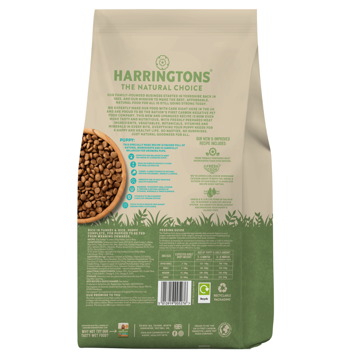 Harringtons Complete Turkey & Rice Dry Puppy Food - 10kg