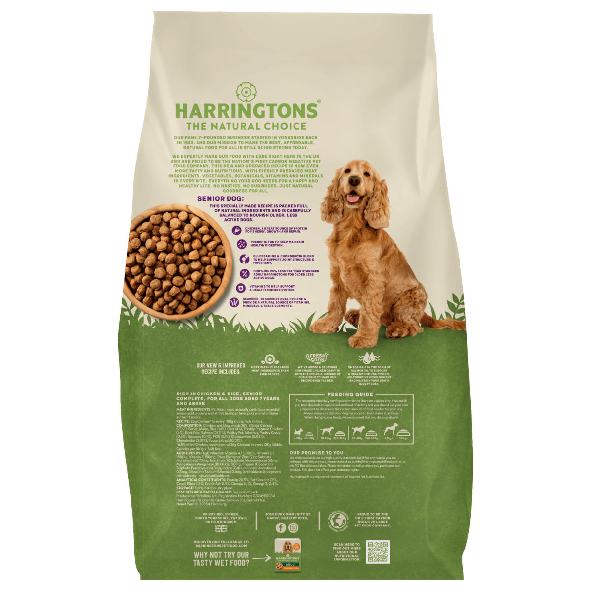 Harringtons Complete Chicken & Rice Senior Dry Dog Food 12kg - 12kg