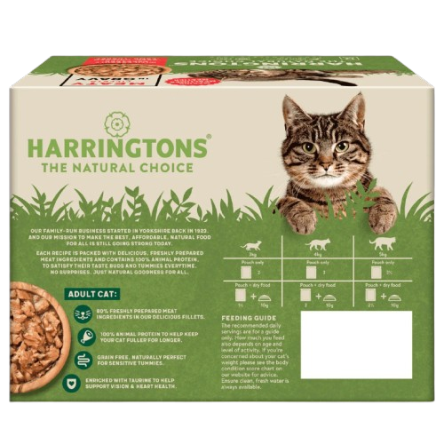 Harringtons Meat Fillets in Gravy Adult Wet Cat Food 12 x 85g Pouch