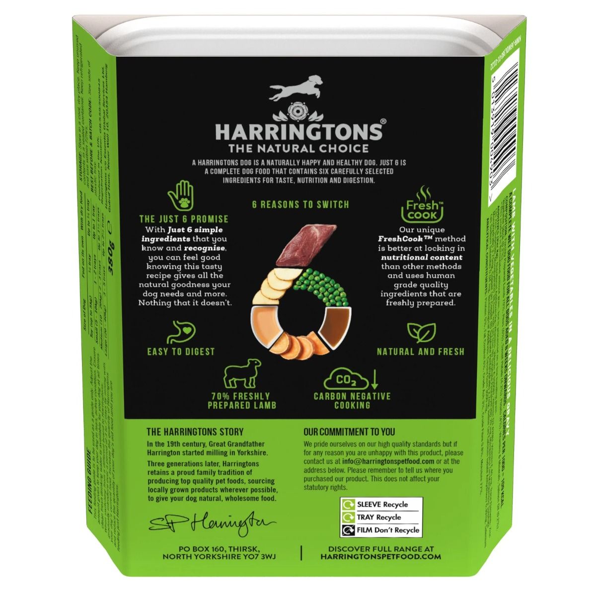Harringtons Just 6 Lamb Grain Free Adult Wet Dog Food 380g - 380G