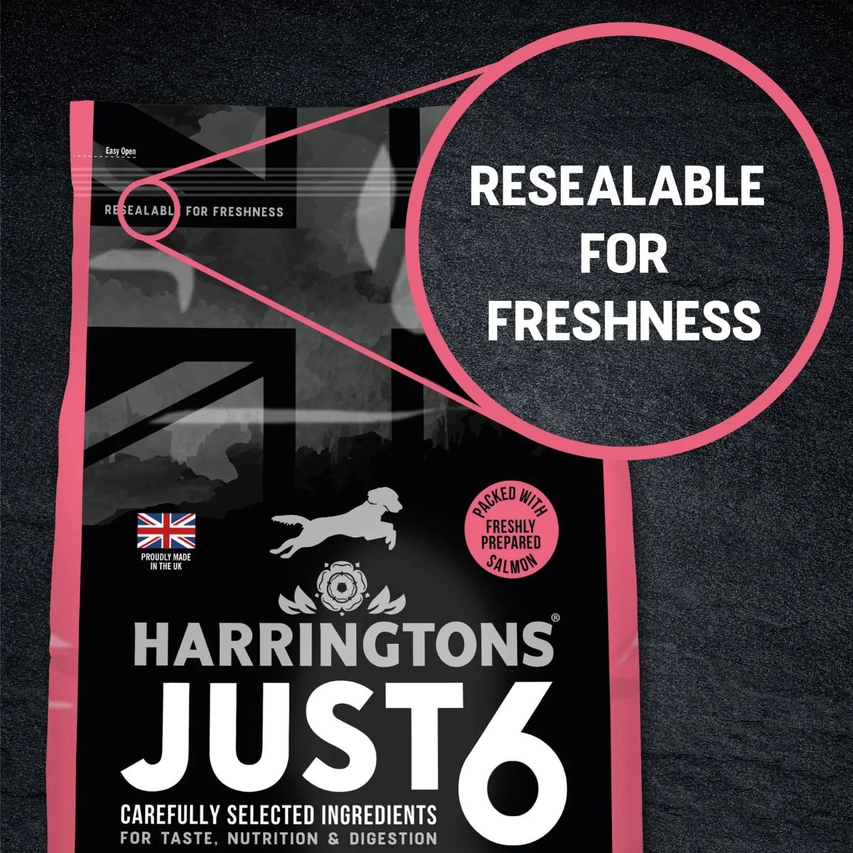 Harringtons Just 6 Salmon Grain Free Adult Dry Dog Food - 12KG