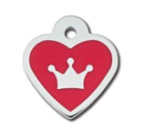 Thumbnail for ID Tag Heart Epoxy Red Crown  -
