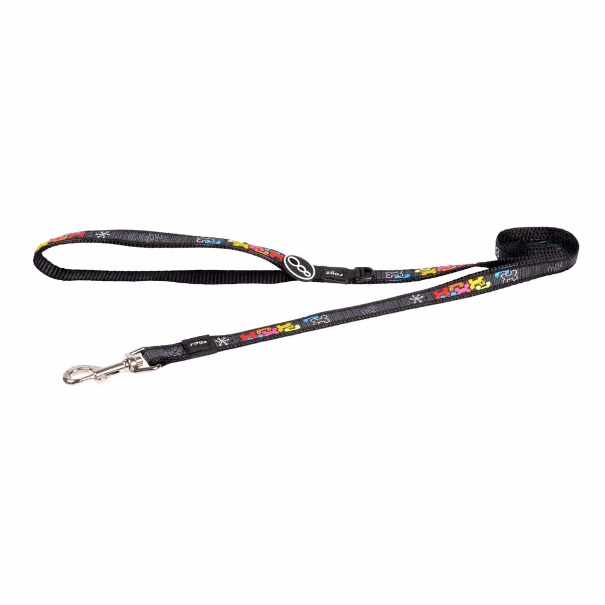 Rogz FancyDress Classic Dog Lead Multi Bone - Medium