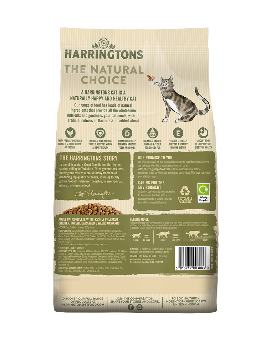 Harringtons Complete Chicken Adult Dry Cat Food 2kg - 2kg