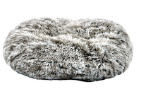 Thumbnail for Oval Furry Cushion Bicolour - Black 103 x 72cm