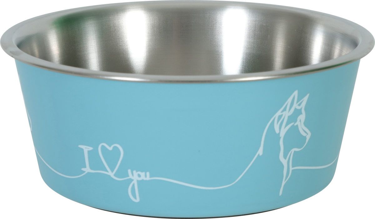 Non-Slip Love Dog Bowl Blue 400 ml