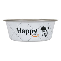 Thumbnail for Happy Stainless Steel Dog Bowls - White 0.4L