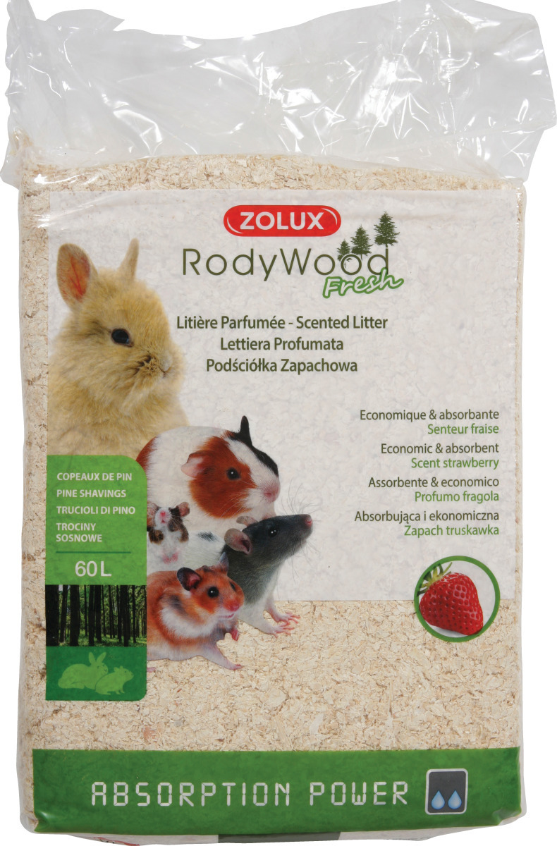 Rodent Litter Rodywood Fresh Strawberry 60L