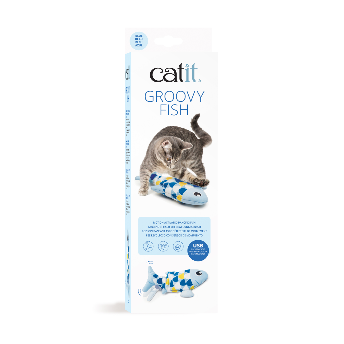 Catit Motion Sensor Fish Toy - Blue