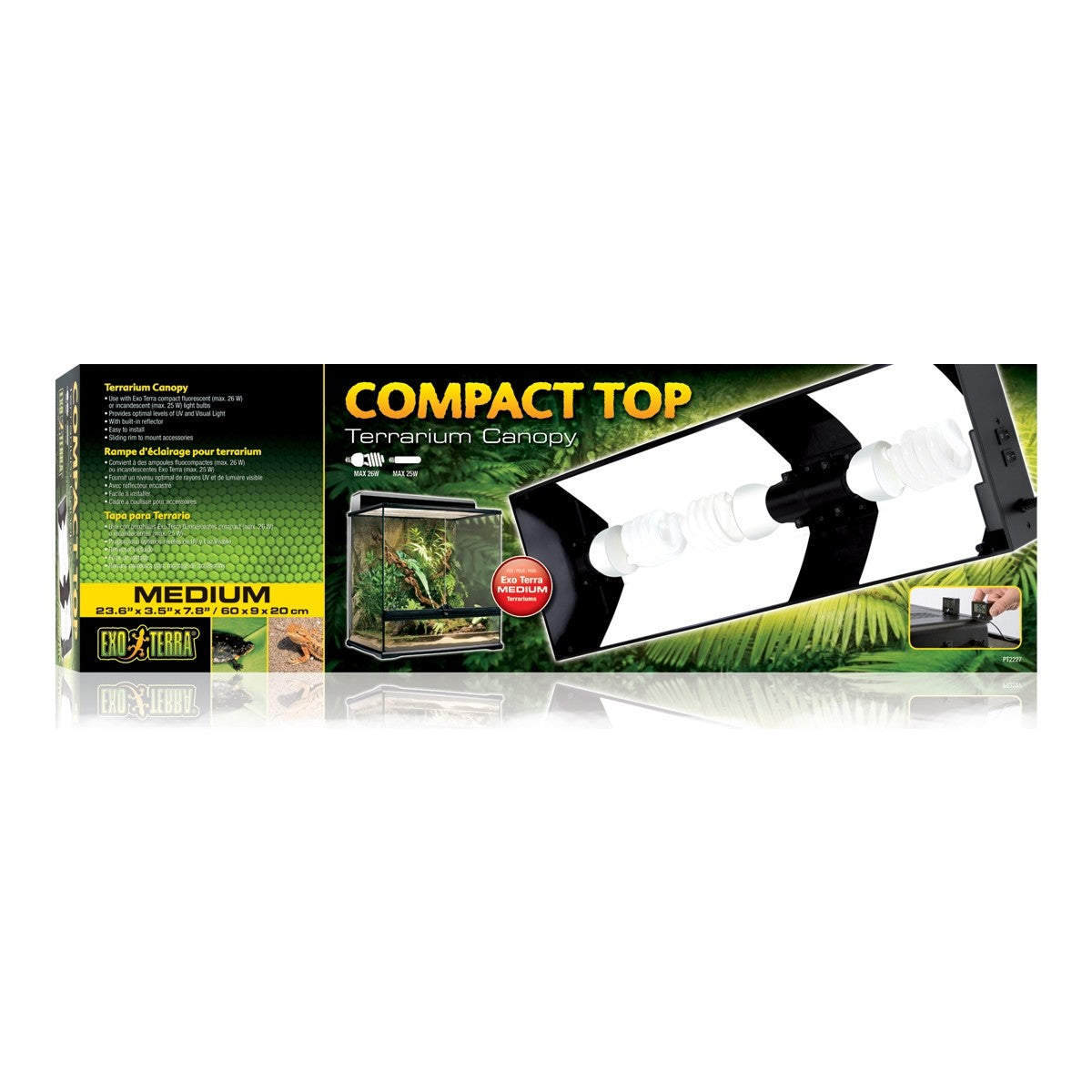 Exo Terra Compact Terrarium Top - 3 Light Socket 60cm