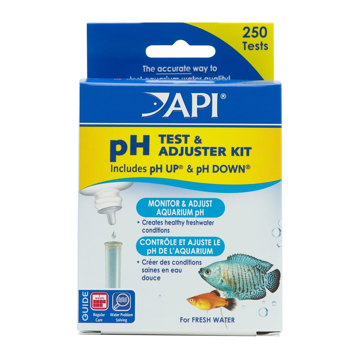 API pH Freshwater Aquarium Test & Adjuster Combo Kit, 250 count