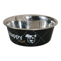 Thumbnail for Happy Stainless Steel Dog Bowls - Black 0.8L