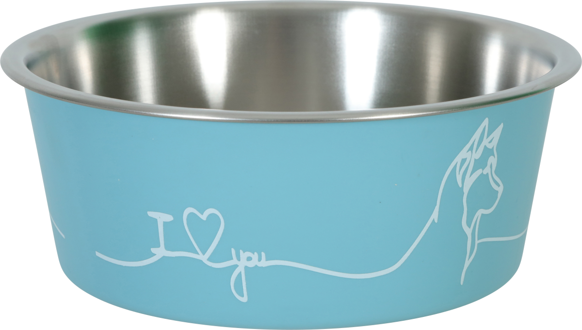 Non-Slip Love Dog Bowl Blue 750 ml